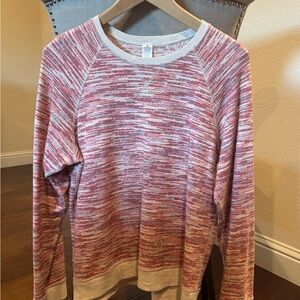 Marine Layer Red and White Crew Neck Sweater